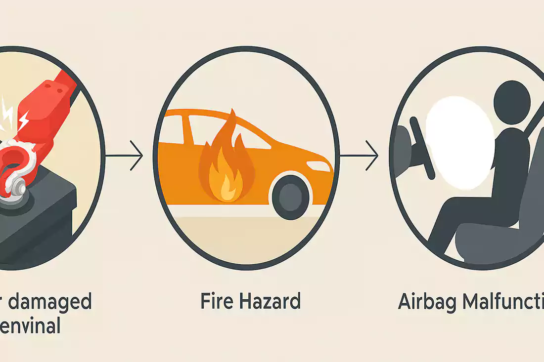 نکات ایمنی هنگام نصب و بررسی بست باتری