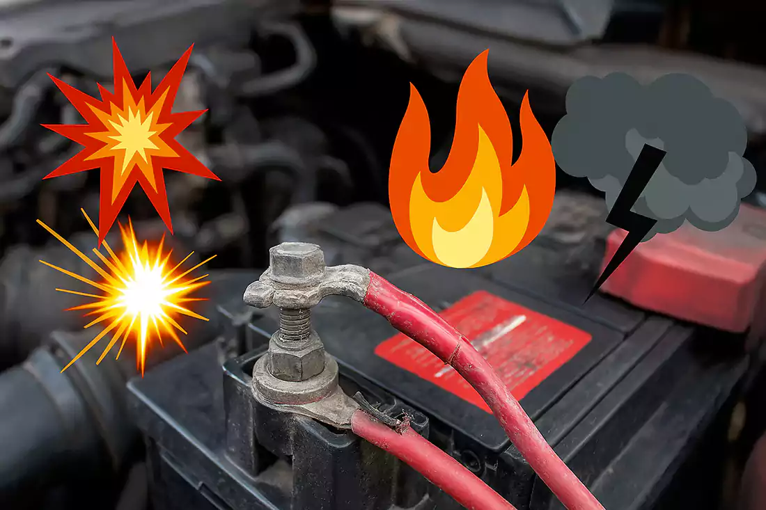 خطرات بست باتری شل یا آسیبدیده